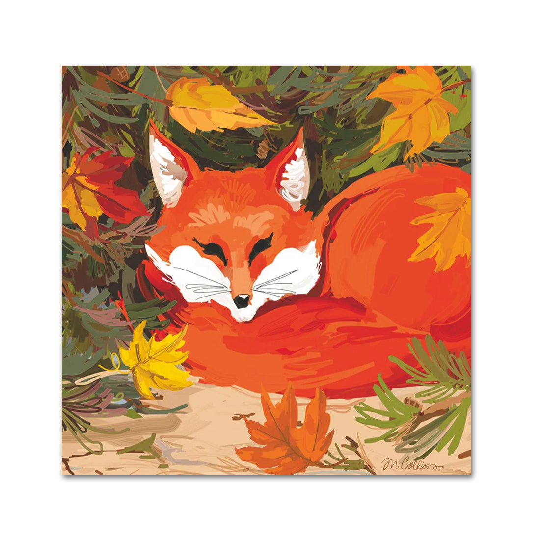 Autumn Fox Paper Beverage Napkins