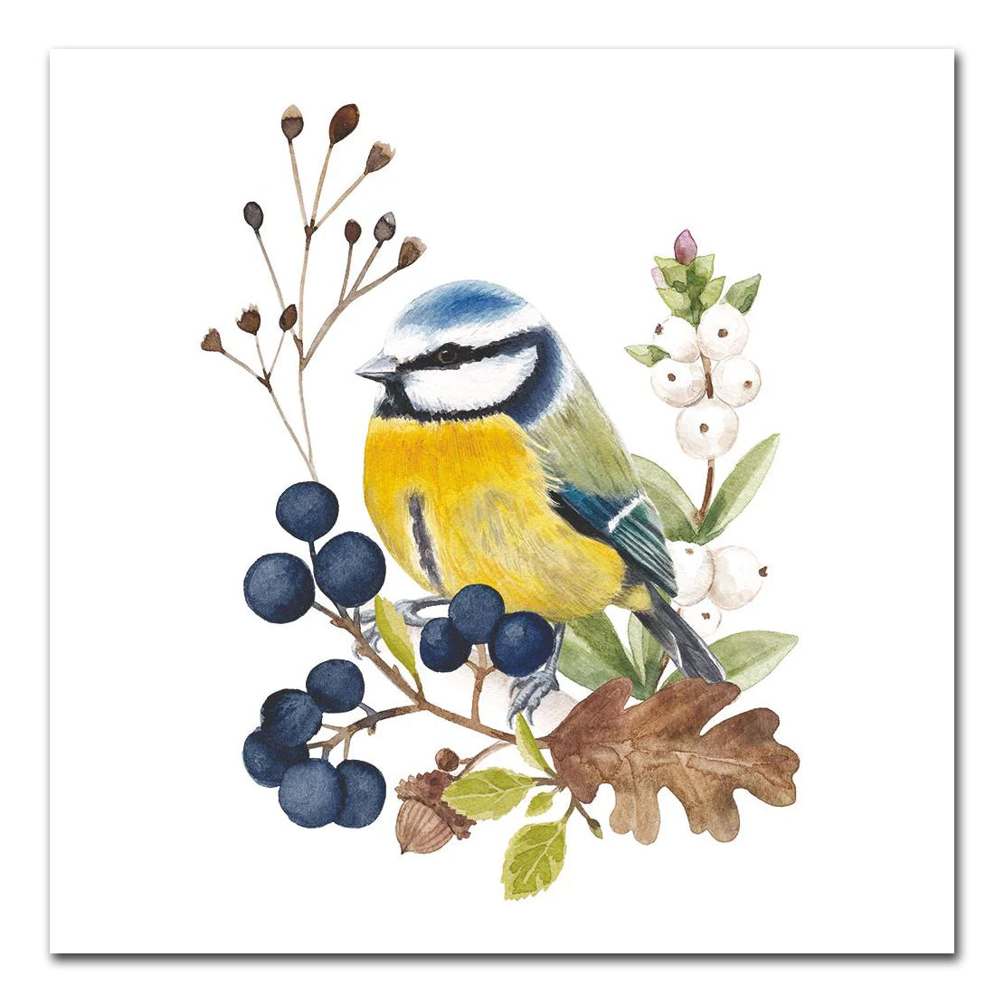 Blue Chickadee Paper Luncheon Napkins