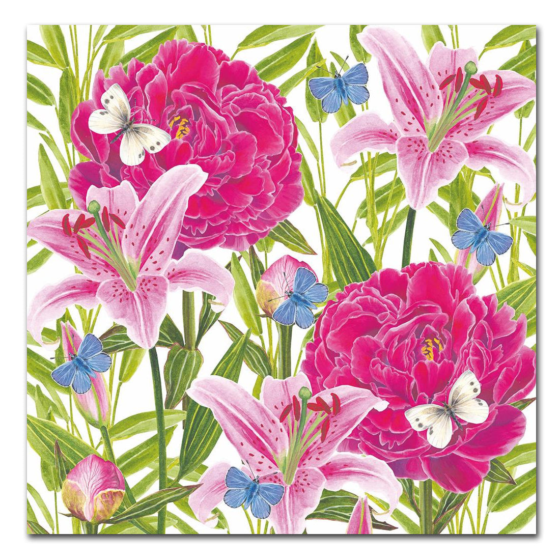 Peonies & Lilies Paper Luncheon Napkins
