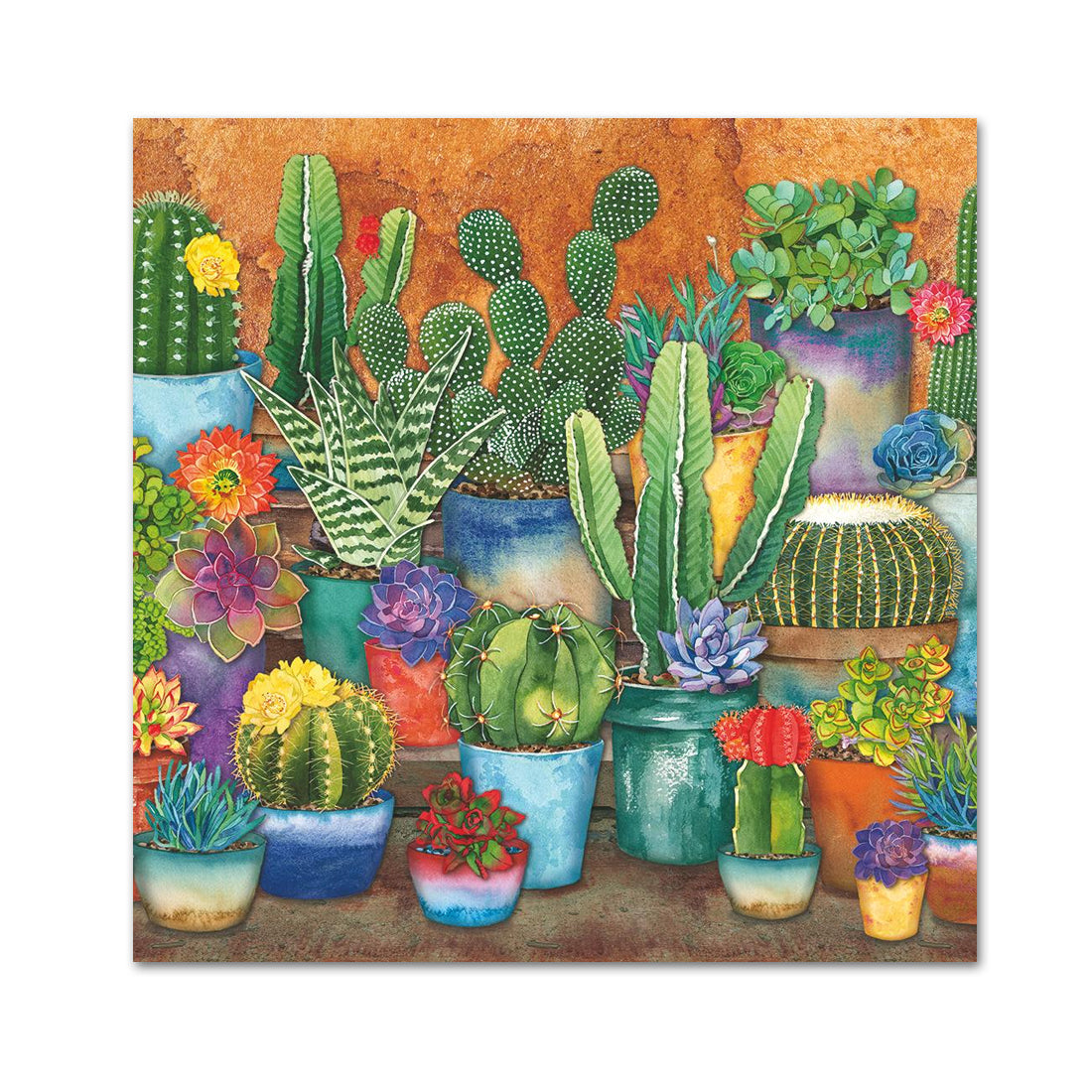 Southwest Succulents Paper Beverage Napkins