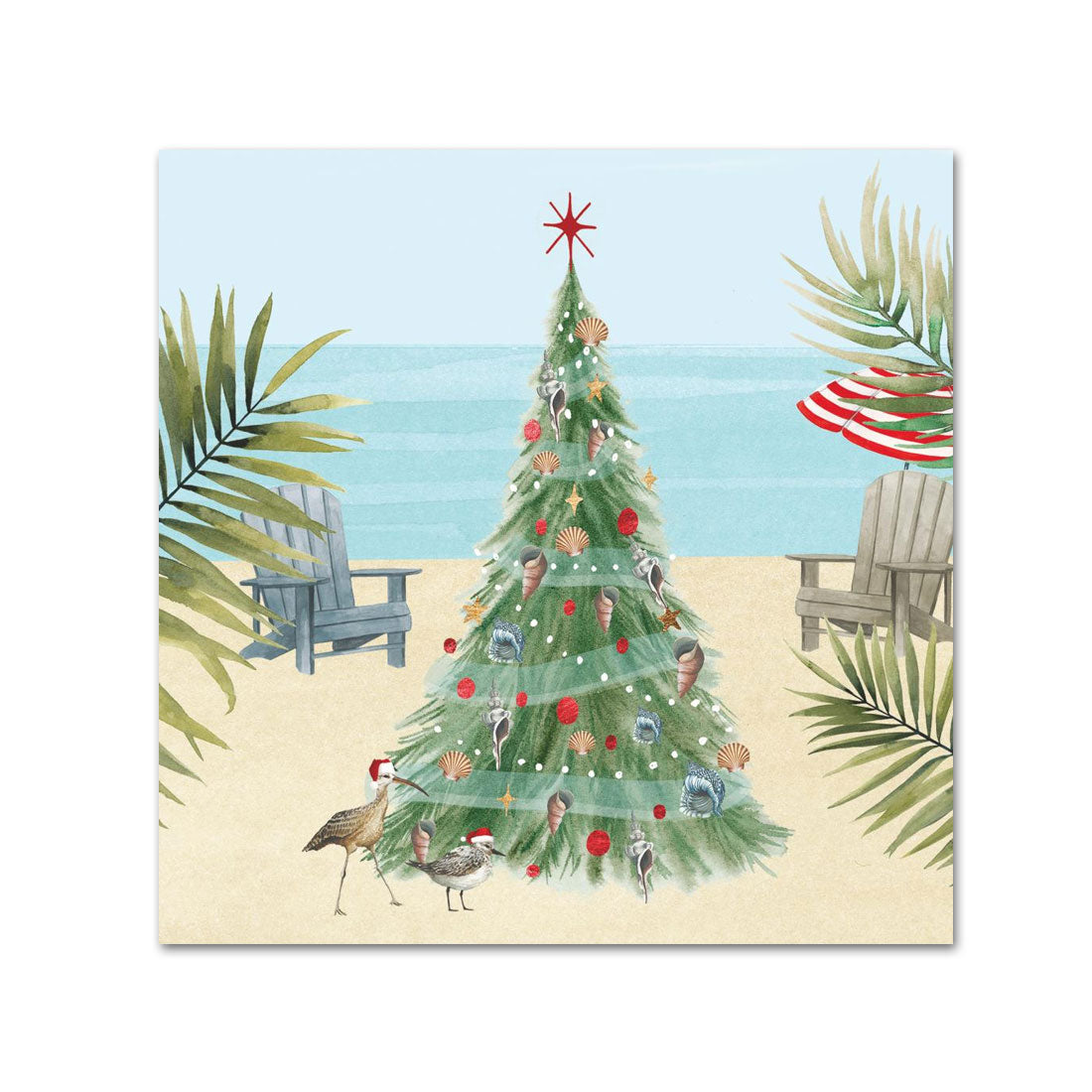 Christmas Beach Paper Beverage Napkins