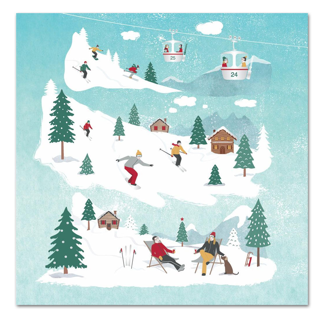Winter Skiing at St. Moritz Paper Luncheon Napkins