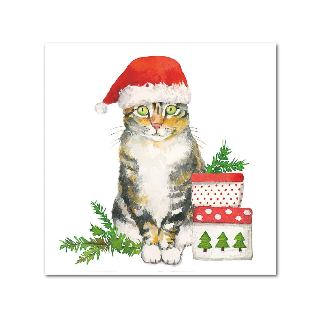 Christmas Kitty Paper Beverage Napkins