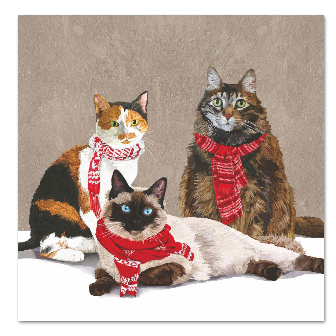 Winter Scarf Cats Paper Luncheon Napkins