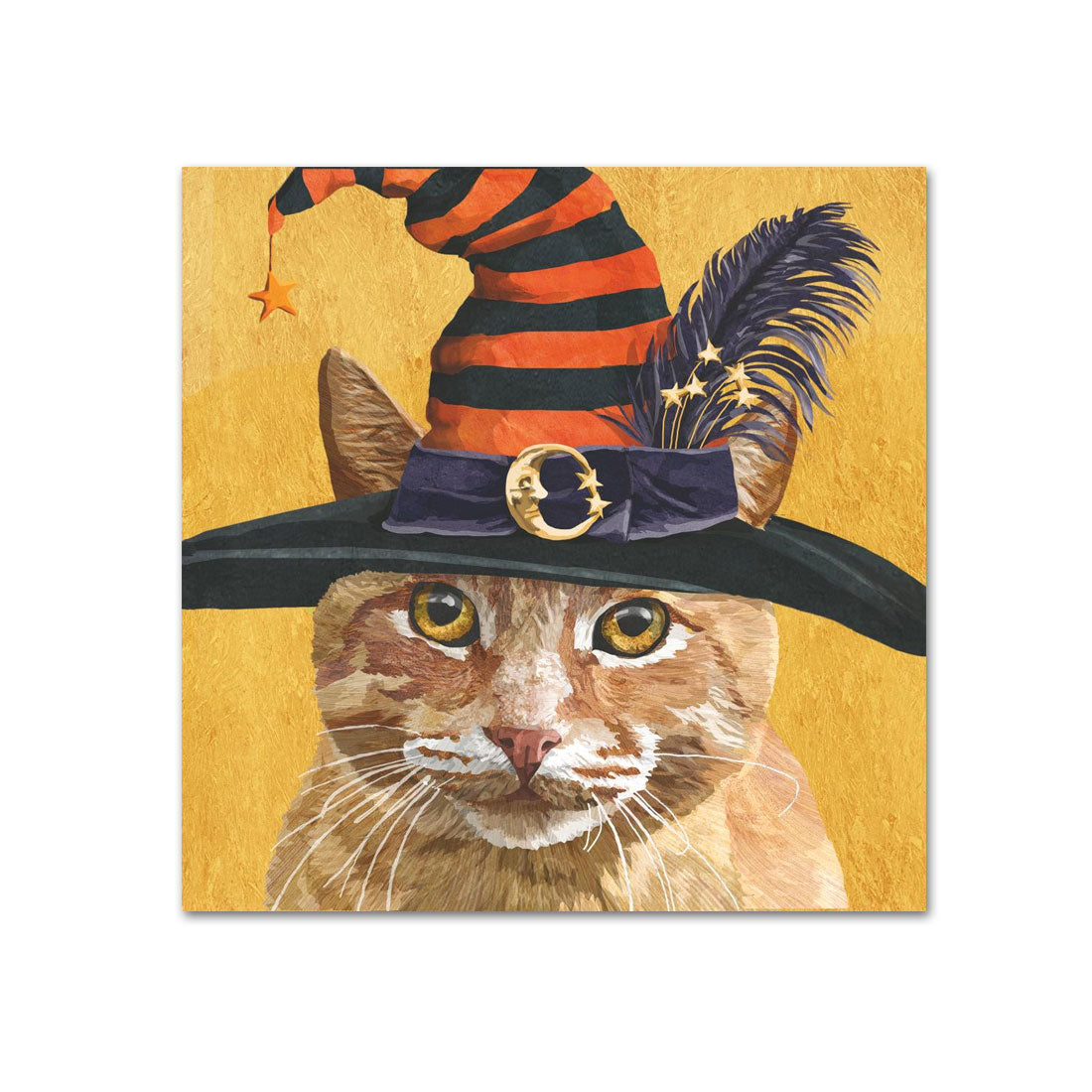 Hazel the Tabby Halloween Cat Paper Beverage Napkins