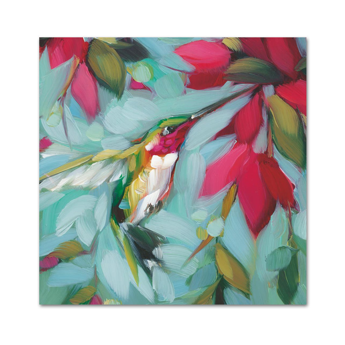 Hummingbird Colibri Flowers Paper Beverage Napkins