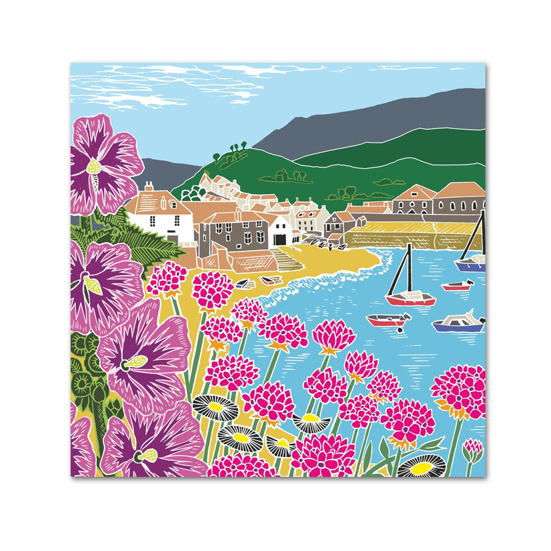 Summer Coastline Paper Beverage Napkins