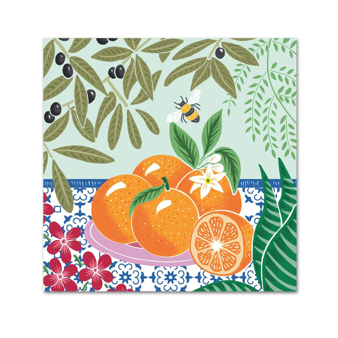 Alicante Fruit & Flowers Paper Beverage Napkins