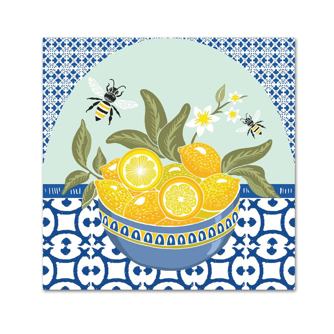 Malaga Fruit & Flowers Paper Beverage Napkins