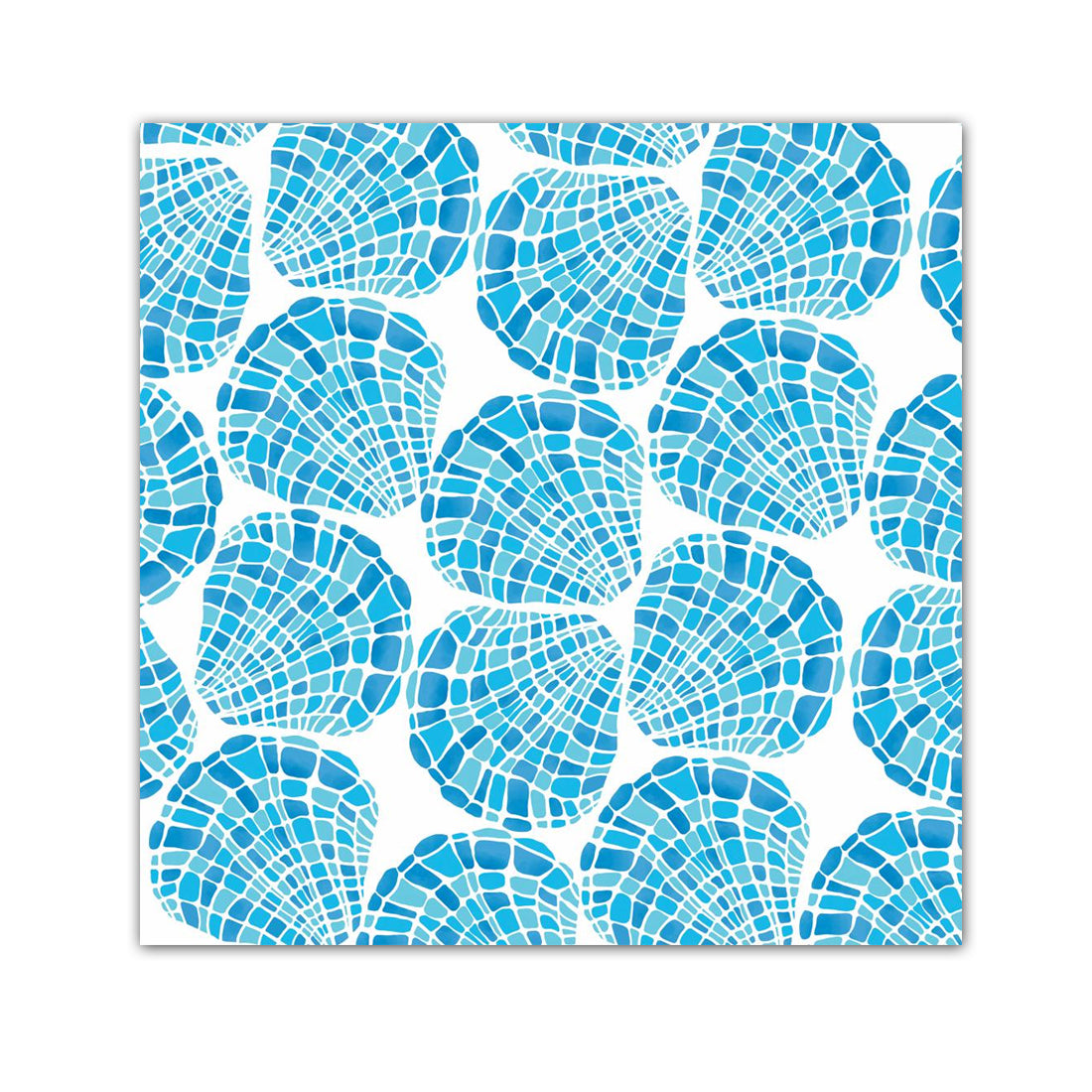 Shell Paper Napkins Blue Shells Paper Beverage Napkins - Napkins2go