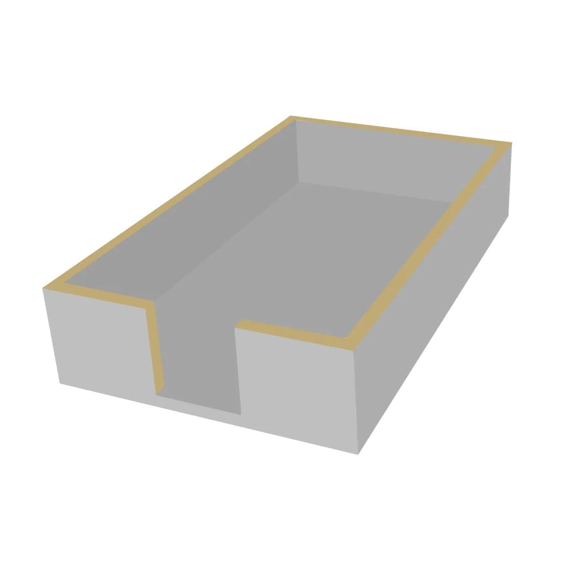 Guest Towel Holder Silver with Gold Border