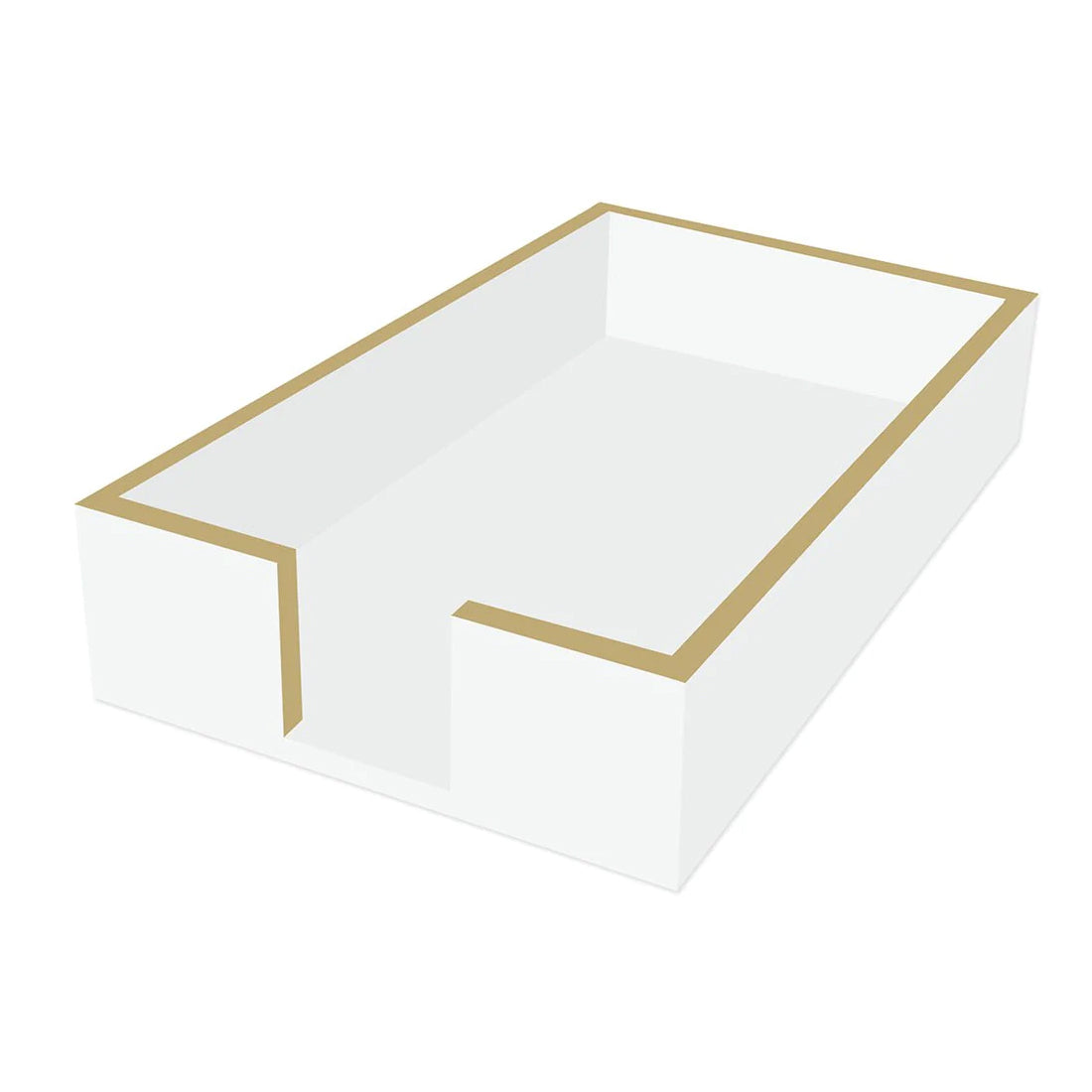 Guest Towel Holder White with Gold Border