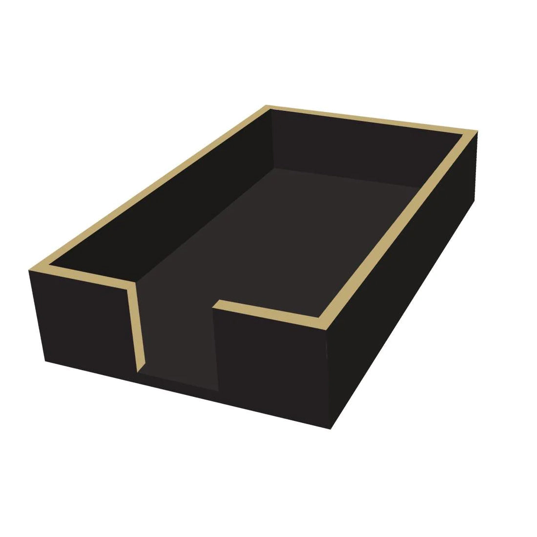 Guest Towel Holder Black with Gold Border