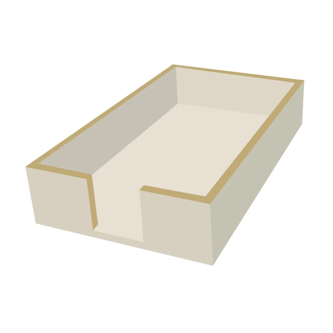 Guest Towel Holder Taupe with Gold Border