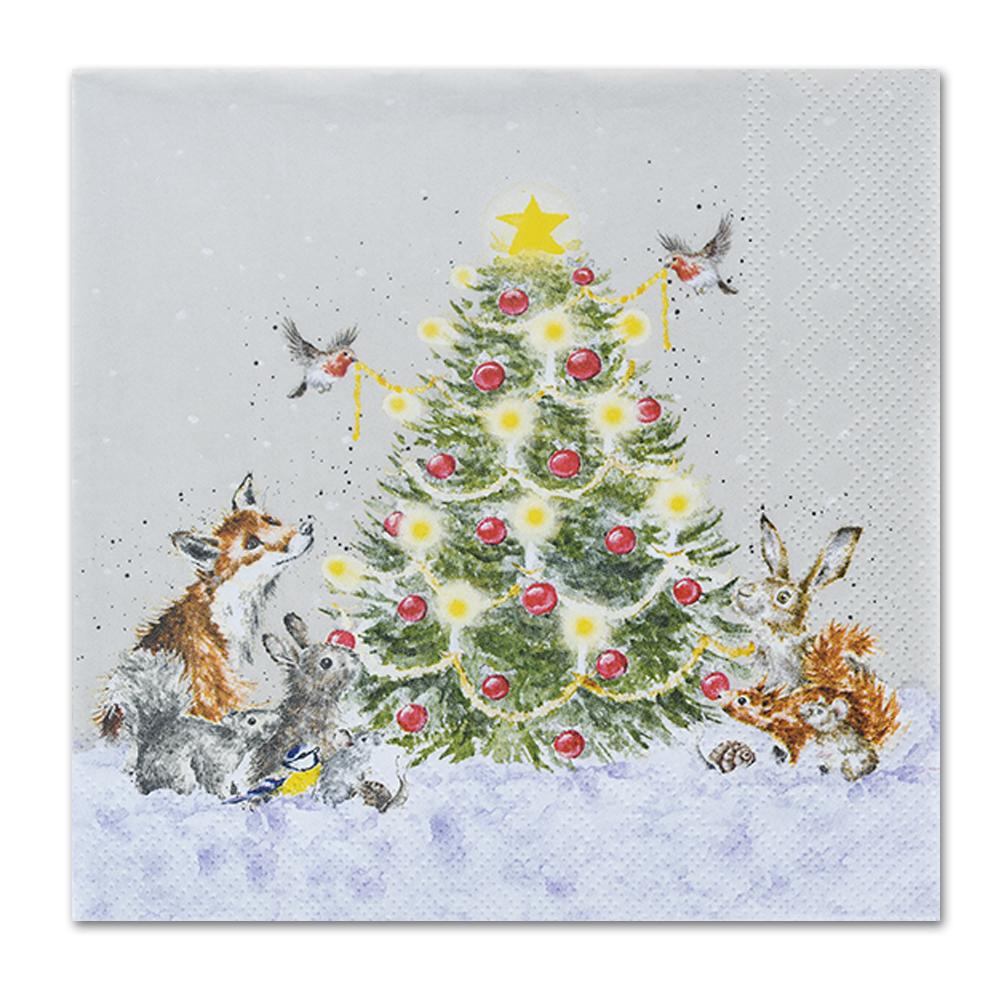 Woodland Animals 'Oh Christmas Tree Paper Luncheon Napkins