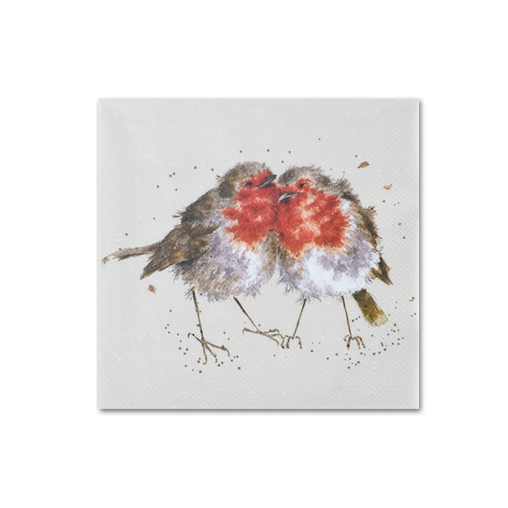 Snuggled Together Birds Paper Beverage Napkins