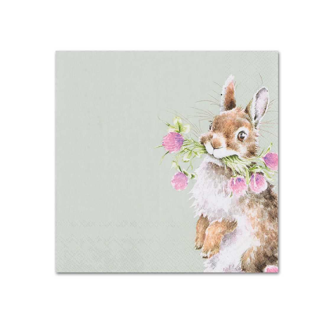 Heads Over Clover Rabbit Beverage Napkins by Wrendale
