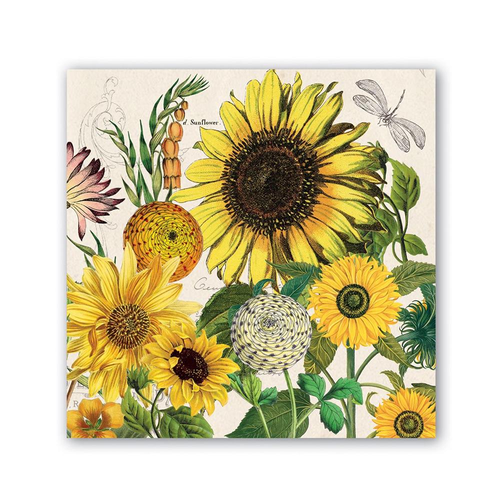Sunflower Garden Paper Beverage Napkins