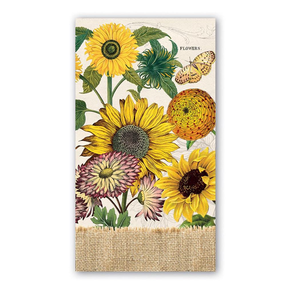 Sunflower Garden Paper Guest Towels - Buffet Napkins