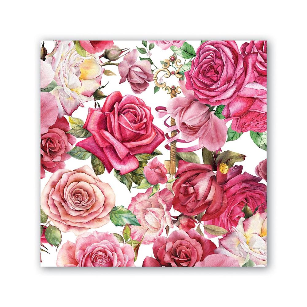Royal Rose Paper Beverage Napkins