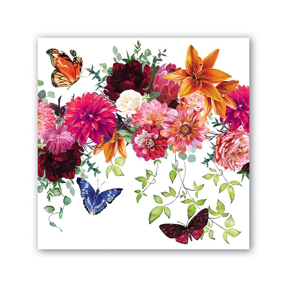 Sweet Floral Melody Paper Beverage Napkins