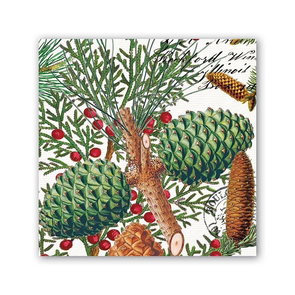 Spruce Pinecones & Fir Paper Beverage Napkins