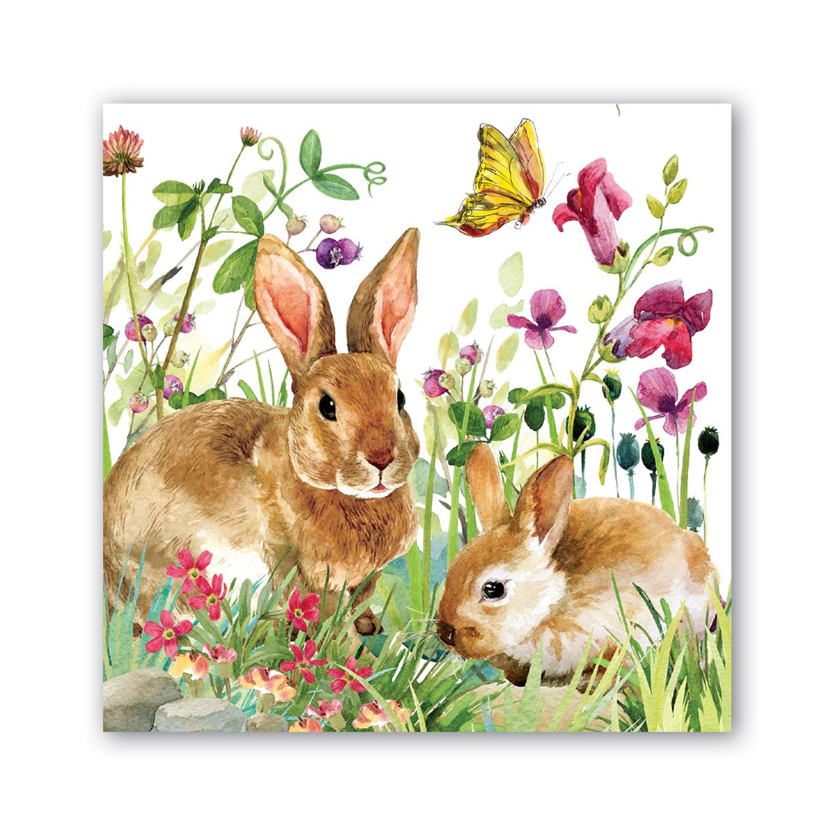 Bunny Meadow Paper Beverage Napkins