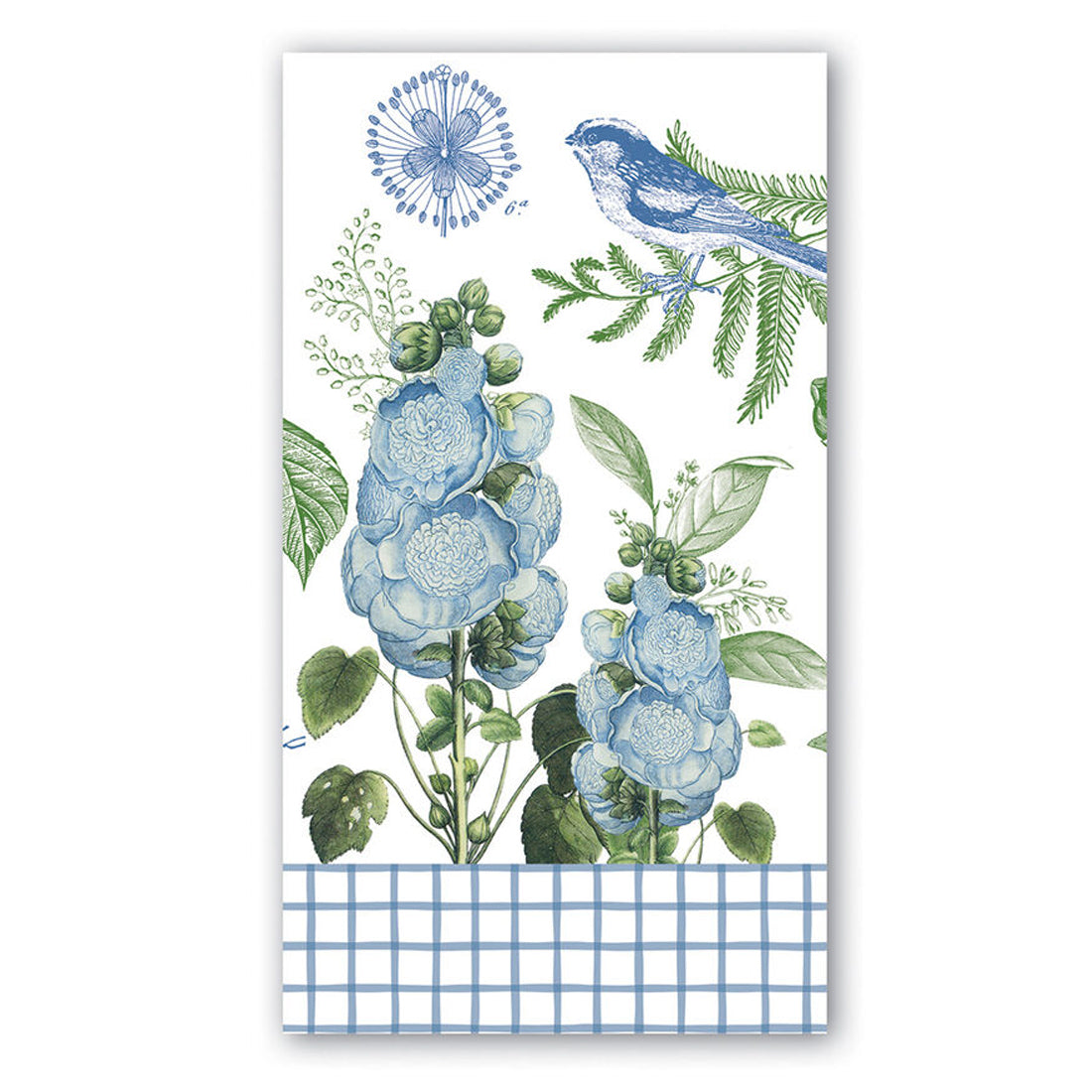Azure Blue Birds & Cotton Floral Paper Guest Towels - Buffet Napkins