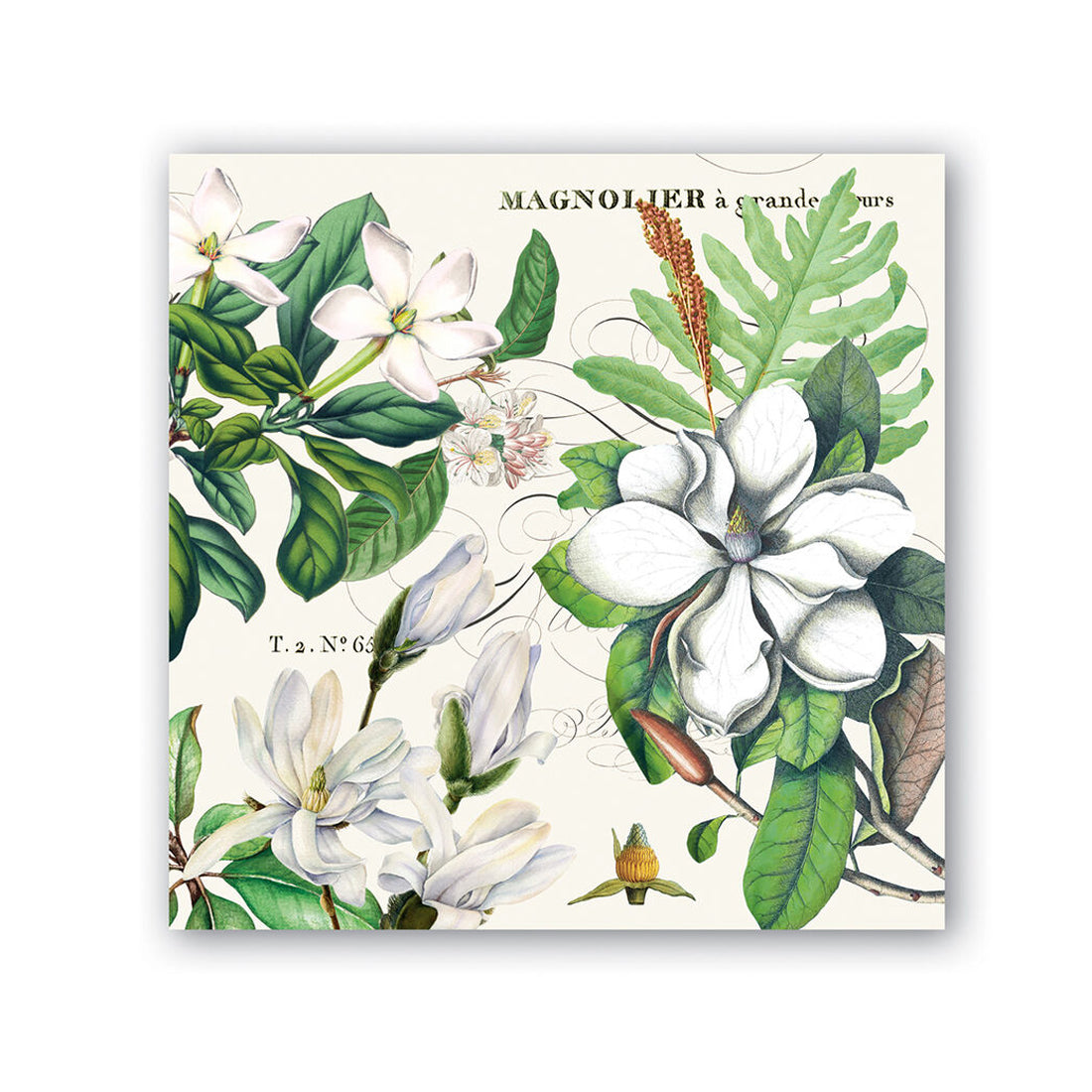 Magnolia Petals Paper Beverage Napkins