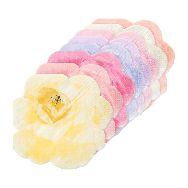 Rose Garden Shaped Beverage Napkins - Assorted Colors