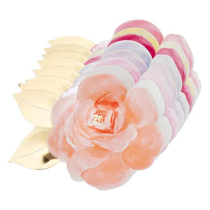 Rose Garden Shaped Paper Plates - Assorted Colors