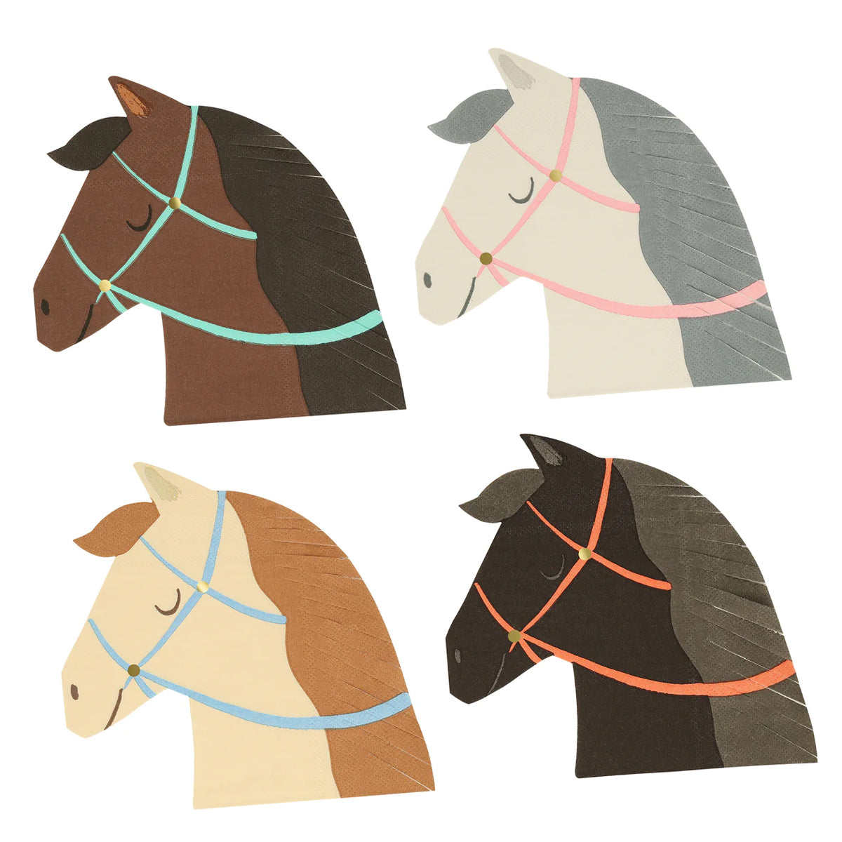 Party Horses Die-Cut Paper Napkins
