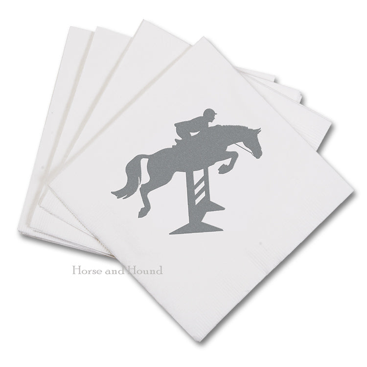 Silver Hunter Jumper Paper Beverage Napkins - Pkg 50
