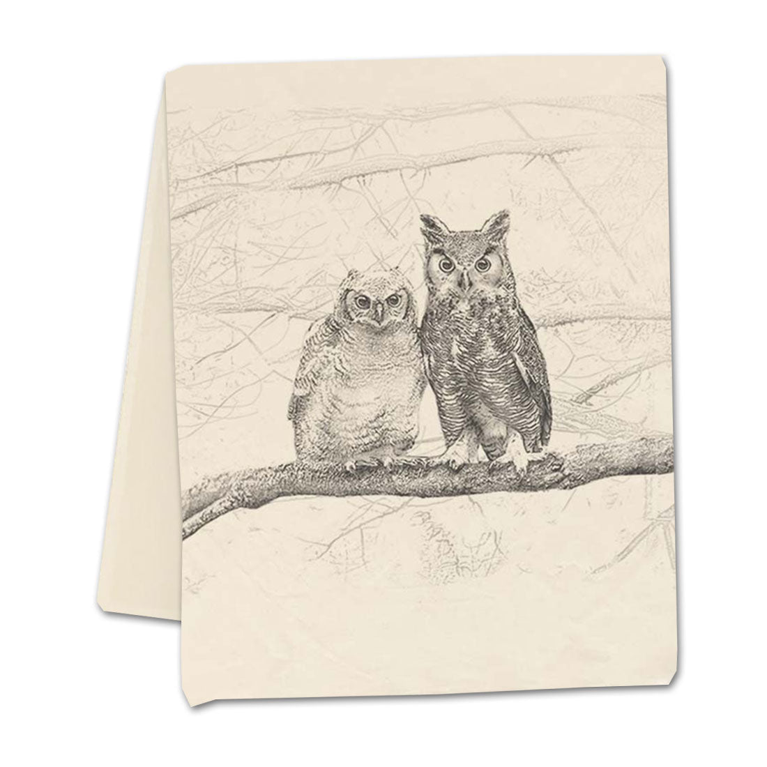 Evening Owls Kitchen Towel by Eric & Christopher