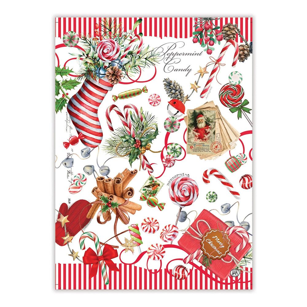 Christmas Peppermint Kitchen Tea Towel
