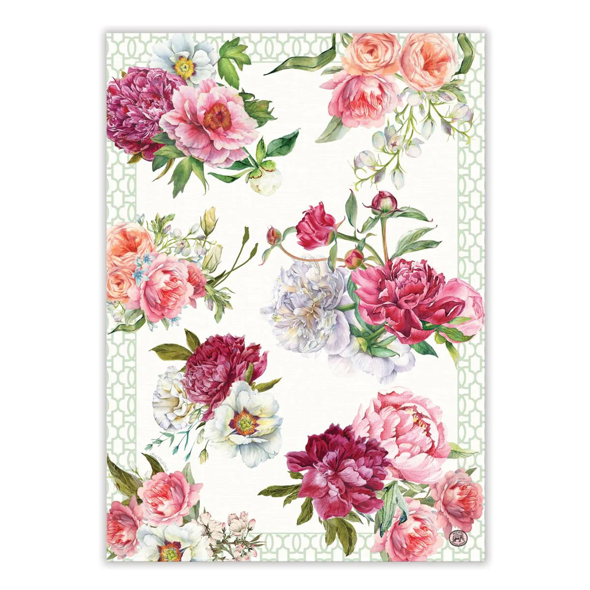 Blush Peony Cotton Kitchen Tea Towel