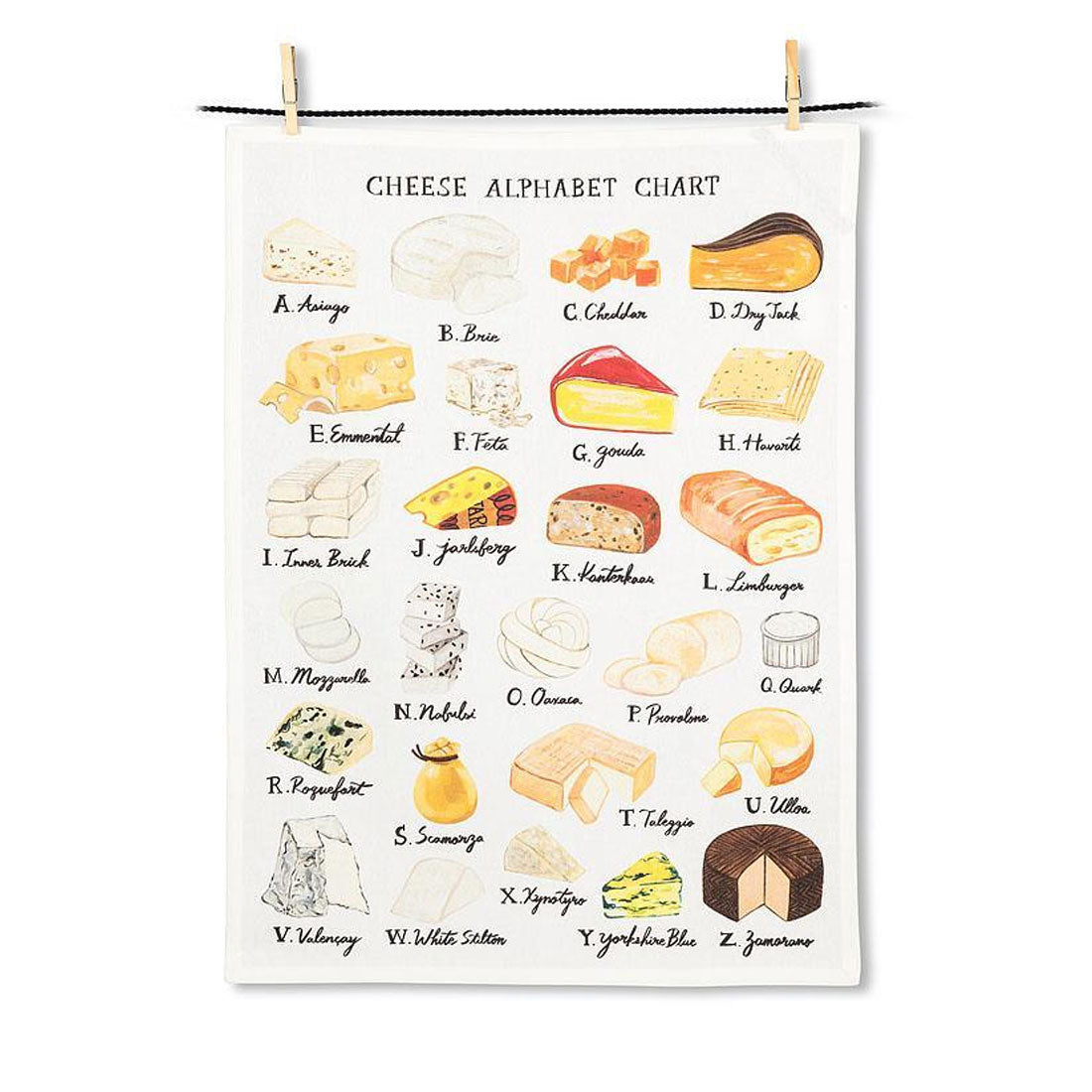 Cheese Alphabet Cotton Kitchen Towel