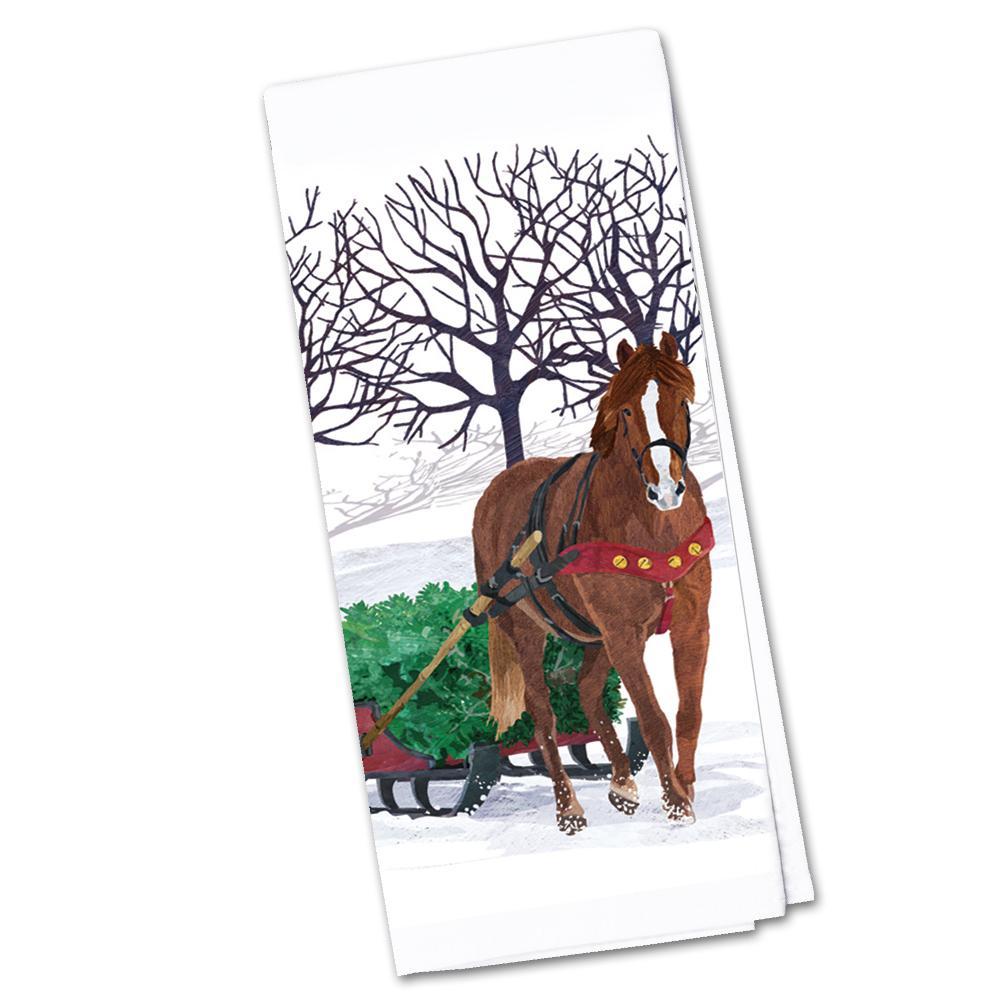 Horse Sleigh Kitchen Towel