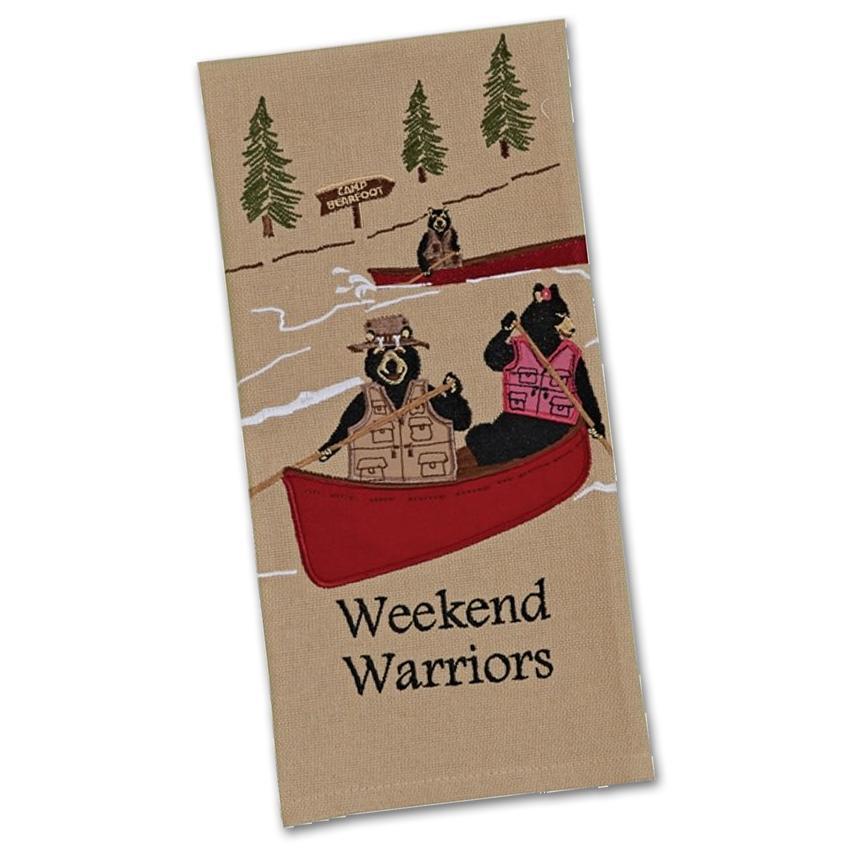Weekend Warriors Embroidered Kitchen Towel