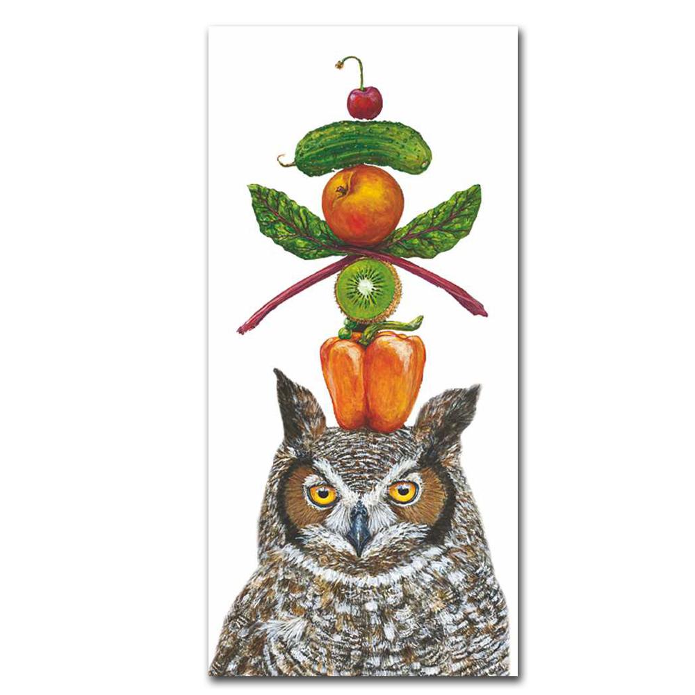 What A Hoot Owl Kitchen Towel by Vicki Sawyer