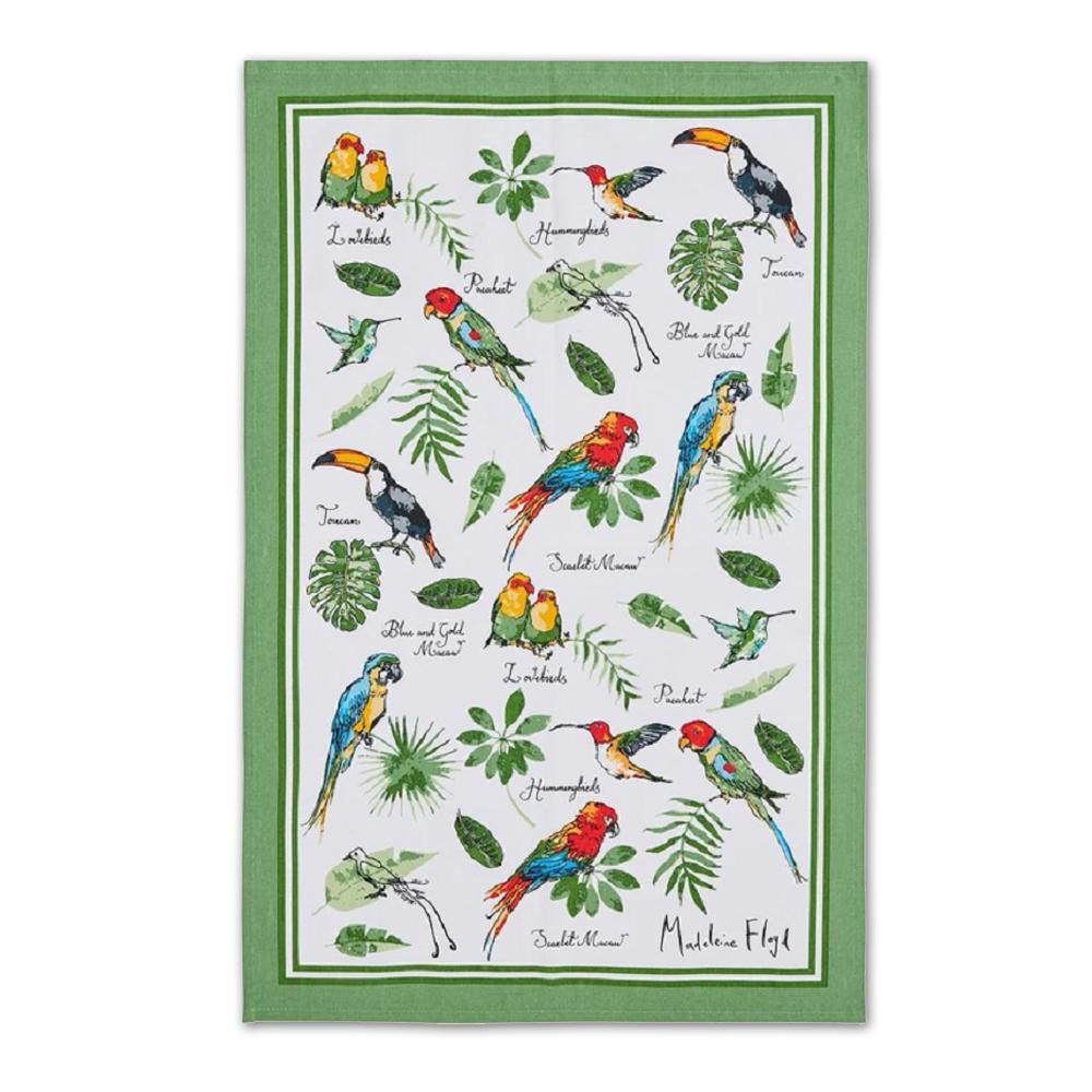 Tropical Birds Cotton Tea Towel by Madeleine Floyd