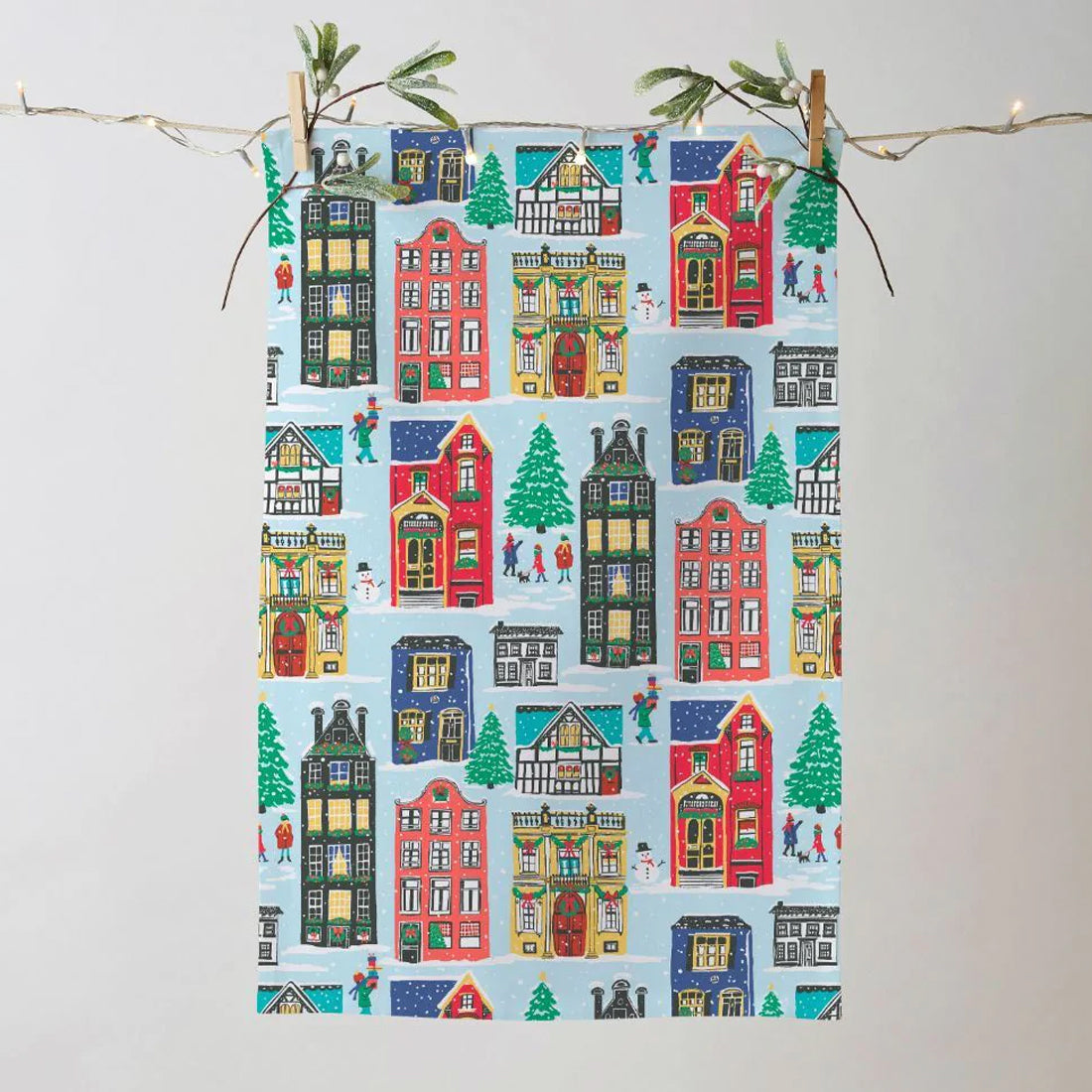 Christmas Houses Cotton Tea Towel