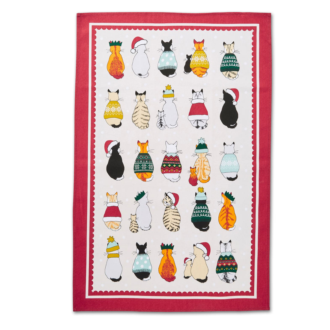 Christmas Cats Cotton Tea Towel