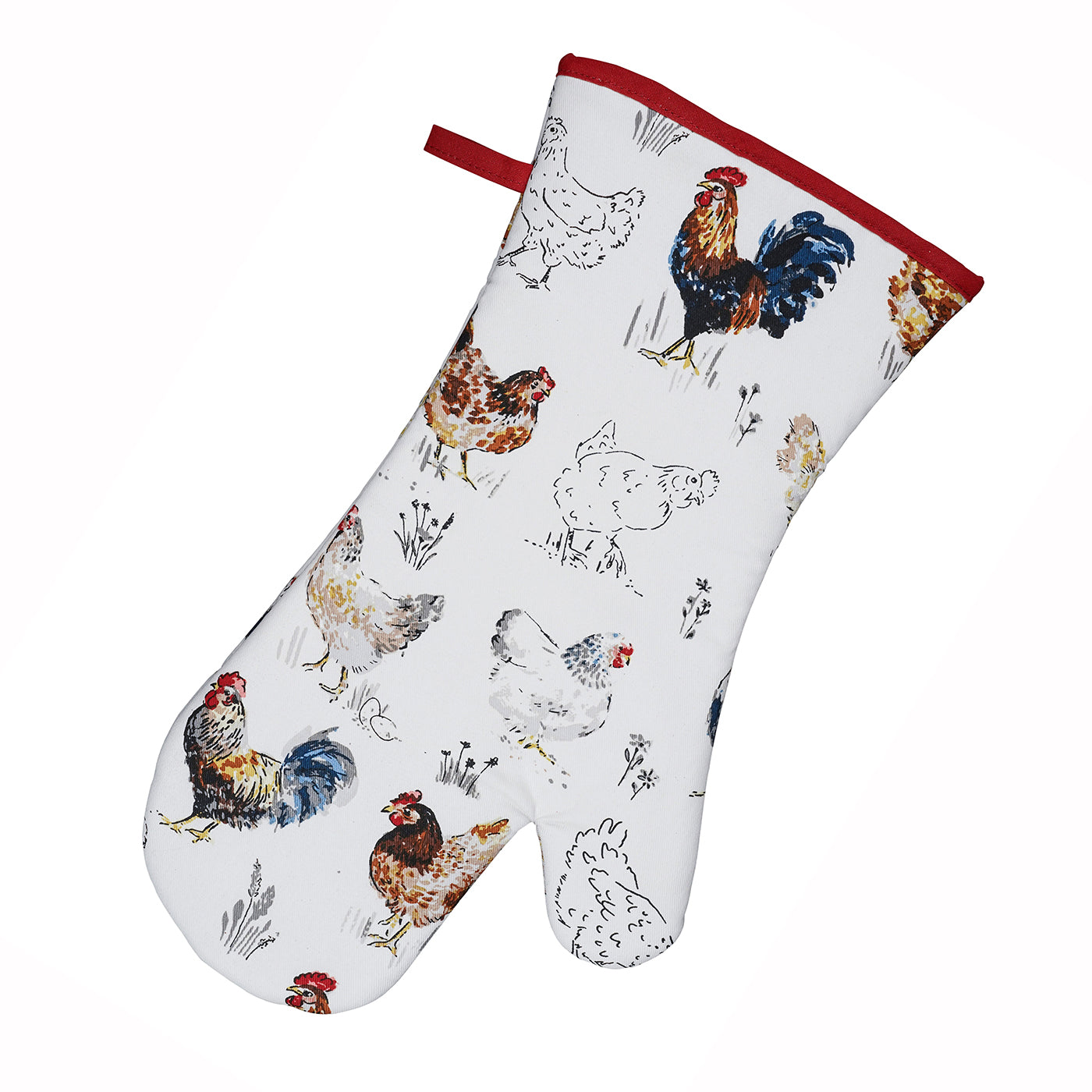 Farmhouse Chickens Cotton Oven Mitt